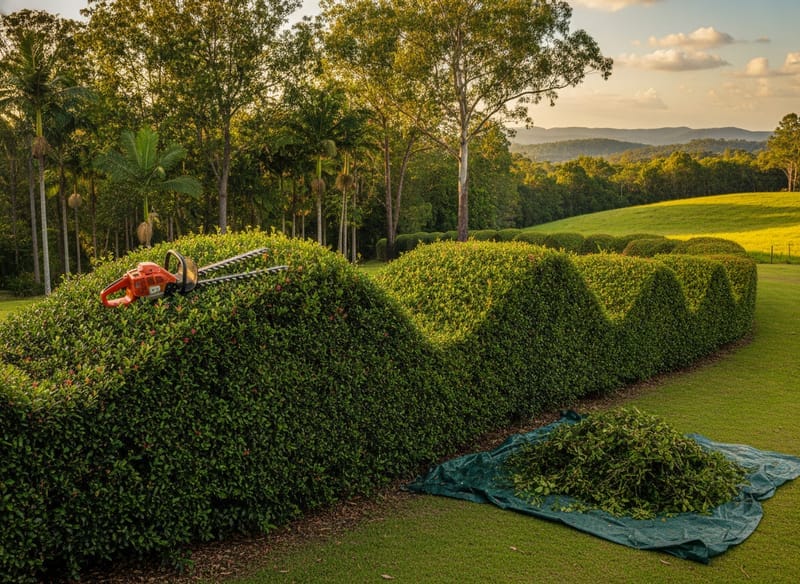 Hedge Trimming performed by Rockhampton Arborist in the Rockhampton